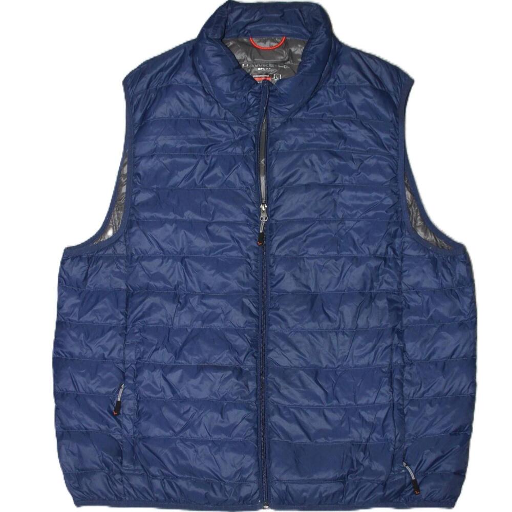 Hawke & Co Vest Mens Large Blue Puffer Nylon Insulated Full Zip Pockets
